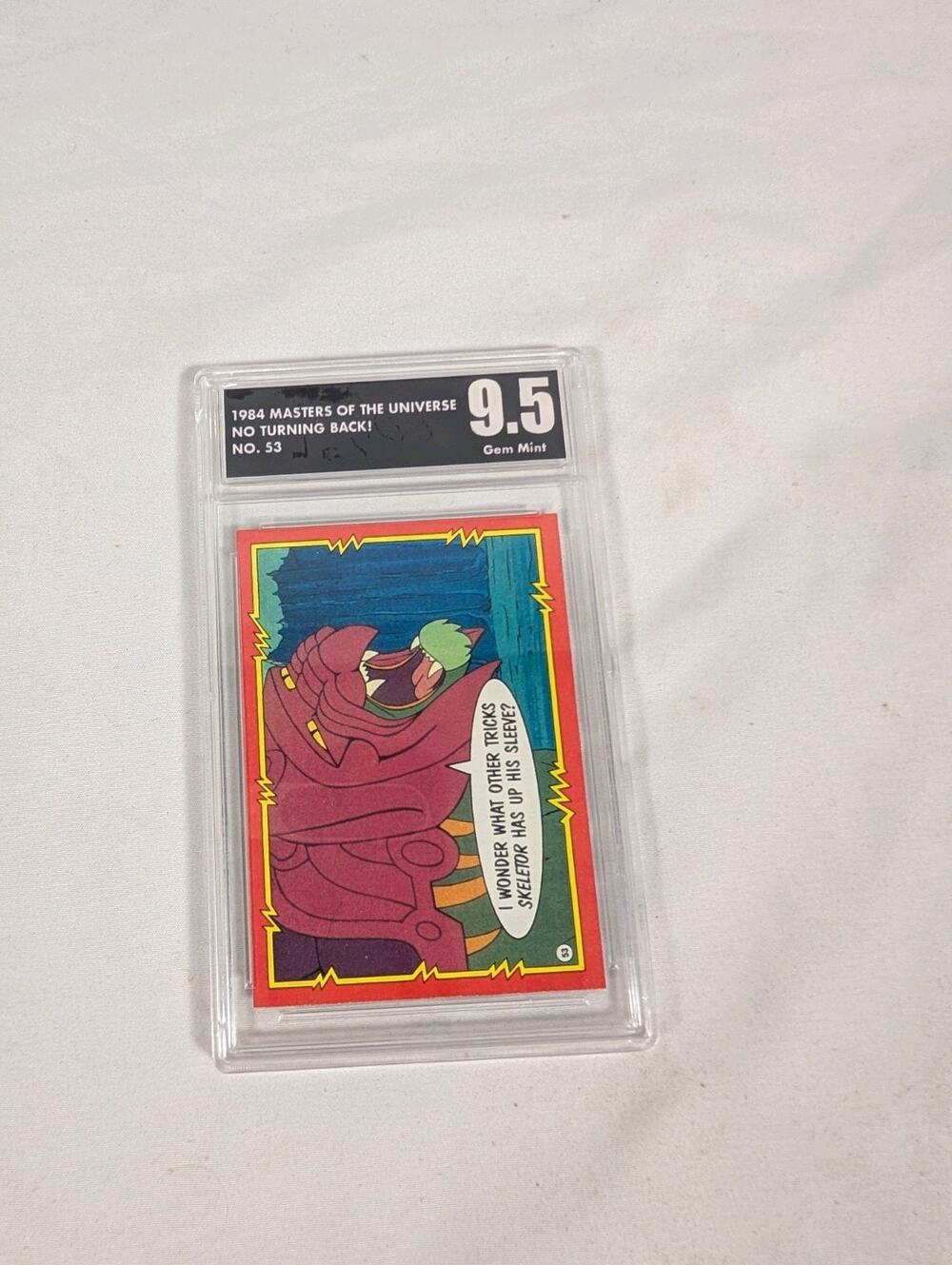 1984 Topps Masters of the Universe #53 No Turning Back He-Man Gem Mint 9.5